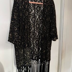 Forever 21 Black and Gold Lace Cover-Up